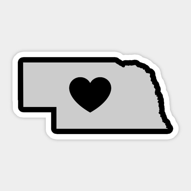 Nebraska Love Heart Sticker by helloshirts